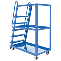 Chariot &agrave; cueillette, Acier, 27-7/8" la x 56-1/8" p, 3 tablettes, Capacit&eacute; 1000 lb Equipex