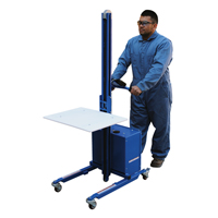 Gerbeur &agrave; plateforme &agrave; &eacute;l&eacute;vation rapide, M&eacute;canisme &eacute;lectrique, Capacit&eacute; de 175 lb, Levage max de 57" Equipex