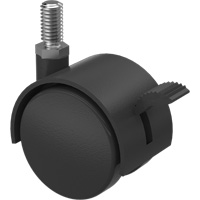 Roulette &agrave; roue double (s&eacute;ries 300/400), Pivotant avec frein, Diam&egrave;tre 2" (51 mm), Capacit&eacute; 75 lb (34 kg) Equipex
