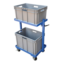 Chariot &agrave; cueillette, Acier, 30-11/16" la x 19-1/4" p, 2 tablettes, Capacit&eacute; 200 lb Equipex