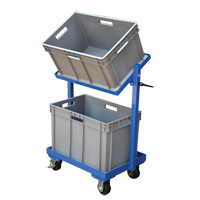 Chariot &agrave; cueillette, Acier, 30-11/16" la x 19-1/4" p, 2 tablettes, Capacit&eacute; 200 lb Equipex