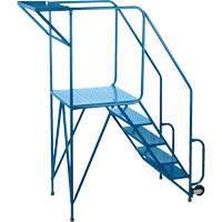 Mechanics/Maintenance Rolling Ladder, Steel, 5 Steps, 47" Platform Height Equipex
