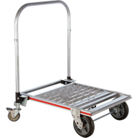 Chariot &agrave; plateforme repliable &agrave; quatre roues, Aluminium, 750 lb, 31" lo x 23-1/4" la, Hauteur 39" Equipex