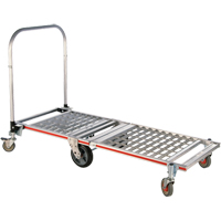 Chariot &agrave; plateforme repliable &agrave; six roues, Aluminium, 1550 lb, 61-7/8" lo x 23-1/4" la, Hauteur 39" Equipex