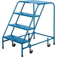 CSA Rolling Step Ladder, 4 Steps, 22" Step Width, 37" Platform Height, Steel Equipex