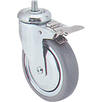 Roulette zingu&eacute;e, Pivotant avec frein, Diam&egrave;tre 3" (76 mm), Capacit&eacute; 150 lb (68 kg) Equipex