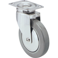 Roulette, Pivotant, 3" (76 mm), Caoutchouc, 125 lb (57 kg) Equipex
