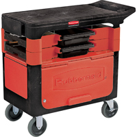 Chariots de travail Trades a/compartiment, 2 tiroirs, 38" lo x 19-1/4" la x 33-3/8" h, Noir Equipex