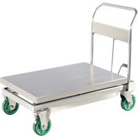 Hydraulic Scissor Lift Table, 35-1/2" L x 19-3/4" W, Stainless Steel, 1100 lbs. Capacity Equipex