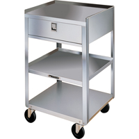 Supports en acier inoxydable pour &eacute;quipement, 300 lb Capacit&eacute;, Acier inoxydable, 16-3/4" x la, 30-1/8" x ha, 18-3/4" p, 1 tirroirs Equipex