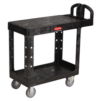 Chariot utilitaire robuste a/tablette plate - 4505-00, 2 tiers, 17-1/4" x 38-1/10" x 38-1/2", Capacit&eacute; 500 lb Equipex