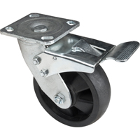 Hi-Temp Caster, Swivel with Brake, 6" (152.4 mm), Nylon, 880 lbs. (399 kg.) Equipex