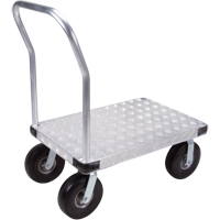 Aluminum Platform Truck, 24" W x 36" L, 1200 lbs. Cap., Flat Free Wheels Equipex