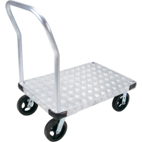 Aluminum Platform Truck, 24" W x 36" L, 2000 lbs. Cap., Mold-on Rubber Wheels Equipex