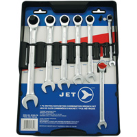 RCWS-7M Long Pattern Wrench Set, Ratcheting Combination, 7 Pieces, Metric Equipex