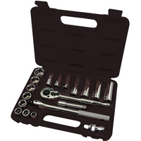 ISK-3820M 6-Point Metric Socket Set, 20 Pcs, 3/8" Drive Size, Deep Equipex
