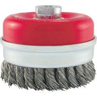 Brosse boisseau &agrave; fils li&eacute;s et nou&eacute;s, 4" dia. x 5/8"-11 arbre Equipex