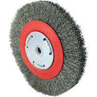 Brosse &agrave; fils cr&ecirc;p&eacute;s 101F-2M, 6" dia., Fils 0,014", Arbre 1/2" - 2" Equipex
