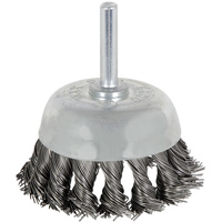 Brosse boisseau &agrave; fils nou&eacute;s torsad&eacute;s mont&eacute; sur mandrin 8046, 1-1/8" dia. Equipex