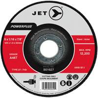 A46T PowerPlus Cut-Off Wheel, 5" x 1/16", 7/8" Arbor, Type 27, 12200 RPM Equipex