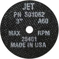 POWERPLUS Cut-Off Wheel, 3" x 1/16", 3/8" Arbor, Type 1, 25100 RPM Equipex