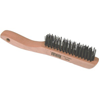 Brosse m&eacute;tallique &agrave; fils courts, Acier, 4 x 16 rangs de fils, Longueur 10" Equipex