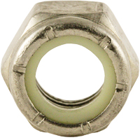 Nylon Lock Nut, 3/8" Dia., Stainless Steel, Coarse Equipex