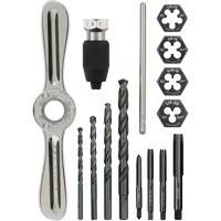 Tap and Die Set with Hex-Lok 2-in-1 Handle, 15 Pieces Equipex