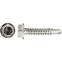 100-Piece Drill-X&reg; Hex HD Tapping Screws, #12 Dia., 1-1/4" L, Zinc Plated Equipex