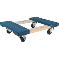 Carpeted Ends Hardwood Dolly, Wood Frame, 18" W x 24" L, 900 lbs. Capacity Equipex