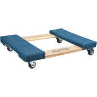 Carpeted Ends Hardwood Dolly, Wood Frame, 18" W x 24" L, 900 lbs. Capacity Equipex