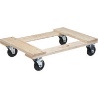 Hardwood Dolly, Polyolefin Wheels, 900 lbs. Capacity, 18" W x 24" D x 7" H Equipex