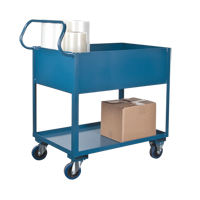 Chariots de service &agrave; bordure profonde, 2 Tiers, 24" la x 47" h x 36" p, Capacit&eacute; 1200 lb Equipex