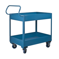 Chariots de service &agrave; bordure profonde, 2 Tiers, 24" la x 47" h x 36" p, Capacit&eacute; 1200 lb Equipex