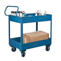 Chariots de service &agrave; bordure profonde, 2 Tiers, 24" la x 47" h x 36" p, Capacit&eacute; 1200 lb Equipex