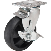 Hi-Temp Caster, Swivel with Brake, 6" (152.4 mm), Nylon, 880 lbs. (399 kg.) Equipex