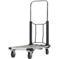 Chariot &agrave; plateforme repliable, Acier inoxydable, 300 lb, 28" lo x 16" la, Hauteur 33-1/2" Equipex