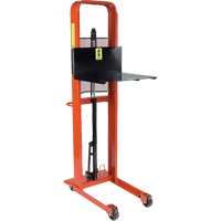 Gerbeur hydraulique &agrave; plateforme, M&eacute;canisme Pompe au pied, Capacit&eacute; de 1000 lb, Levage max de 80" Equipex