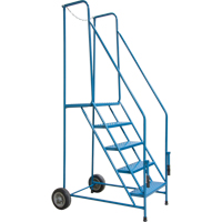 Trailer Access Rolling Ladder with Rails, 4 Steps, 22" Step Width, 37" Platform Height, Steel Equipex