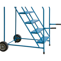 Trailer Access Rolling Ladder with Rails, 4 Steps, 22" Step Width, 37" Platform Height, Steel Equipex