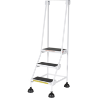 &eacute;chelles Stop-Step, 3 marches, Largeur de la marche 16", Hauteur de la plateforme 28-11/16", Acier Equipex
