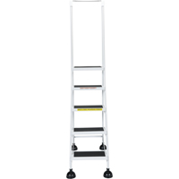 &eacute;chelles Stop-Step pour travaux l&eacute;gers, 5 marches, Largeur de la marche 16", Hauteur de la plateforme 47-11/16", Acier Equipex