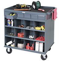 Heavy-Duty Two-Sided Mobile Work Station, 1200 lbs. Capacity, Steel, 34" x W, 34" x H, 24" D, All-Welded, 6 Drawers Equipex