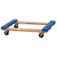 Socle roulant &agrave; plateforme ouverte avec embouts en caoutchouc, Cadre en Bois, 18" la x 30" p x 6" h, Capacit&eacute; de 900 lb Equipex