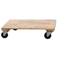 Solid Platform Wood Dolly, Rubber Wheels, 1200 lbs. Capacity, 24" W x 36" D x 7" H Equipex
