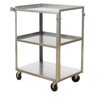 Chariots &agrave; tablette, 3 Tiers, 15-1/2" la x 32-1/8" h x 24" p, Capacit&eacute; 300 lb Equipex