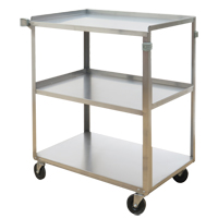 Chariots &agrave; tablette, 3 Tiers, 17-5/8" la x 33" h x 27-1/8" p, Capacit&eacute; 300 lb Equipex
