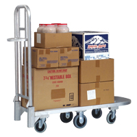 Aluminum Merchandise Cart, 20" W x 55-1/4" L, 1200 lbs. Cap., Polyurethane Wheels Equipex