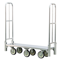 Aluminum U-Boat Folding Bulk Delivery Cart, 18" W x 61" L, 1200 lbs. Cap., Polyurethane Wheels Equipex