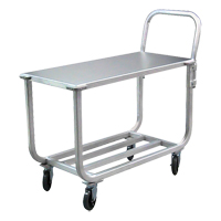 Chariot en aluminium &agrave; plateforme tubulaire, 700 lb Capacit&eacute;, Aluminium, 19" la x 42" ha x 46" p, Bordure vers le bas Equipex